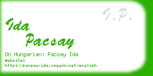 ida pacsay business card